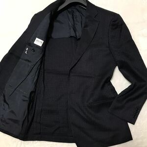 【希少デザイン！】アルマーニコレッツォーニ ARMANI COLLEZIONI テーラードジャケット 上質な光沢感♪秋冬 ダークネイビー メンズ 総柄