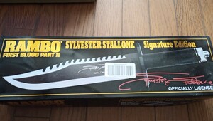 激レア　激安　限定品ランボー サバイバルナイフ RAMBO SYLVESTER STALLONE FIRST BLOOD PART IISignature Edition　レプリカ　サイン入り