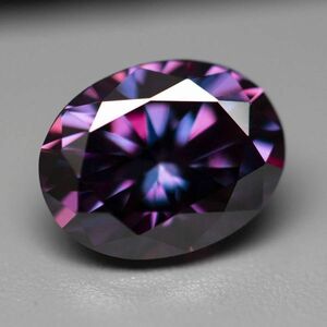 ラボ ロイヤルパープルダイヤモンド 0.5ct オーバルカット 宝石 鉱石 希少 輝き 高品質 宝石シリーズ 楕円形状 モアッサナイト C707