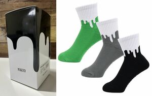 LIXTICK DRIP SOCKS ドリップソックス 送料￥230 お洒落 靴下 ソックス バイカー 3PACK セット メッセージ