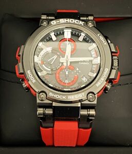 極美品【G-SHOCK/カシオ/CASIO】 MTG-B1000 MT-G　タフソーラー レッド　電波ソーラー　腕回り最大約２０cm　稼働品　箱、取説付属