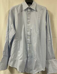 S-578 USED BROOKS BROTHERS ライトブルー　長袖ビジネスシャツ　カフス式袖口　16-34 (L US-FIT)