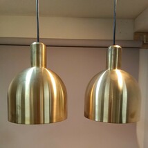 ペンダントライト NEW LIGHT POTTERY / Bullet round shade_brass×2個_画像1