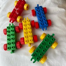 ブロック車　レゴ　デュプロ　５台セット　繋げて遊べる　知育玩具　互換　ブロック_画像3