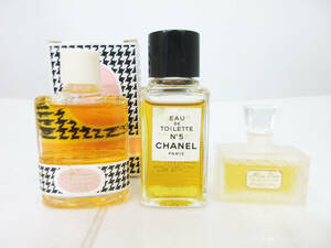 F8334【香水】ミニ香水 3本★シャネル CHANEL No.5★ミス ディオール Miss Dior & Diorissimo ディオリシモ★オードトワレ★残量多★