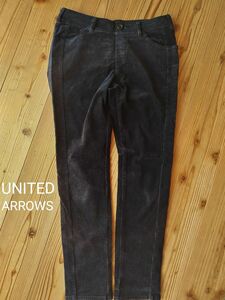 ユナイテッドアローズストレッチコーデュロイスリムパンツ36ダークネイビー秋冬グリーンレーベルリラクシングUNITED ARROWS