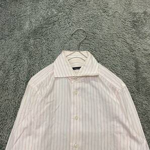 TOMORROWLAND トゥモローランド 長袖シャツ ストライプシャツ ピンク ホワイト 白 メンズ トップス 最落なし （X9）の画像3