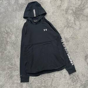 UNDER ARMOUR アンダーアーマー スウェット パーカー プルオーバー スポーツウェア サイズL ブラック 黒 メンズ トップス 最落なし （L10）