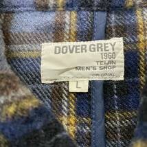 DOVER GREY ヴィンテージ VINTAGE ネルシャツ 長袖シャツ チェックシャツ サイズL ブルー 青 メンズ トップス 最落なし （V10）_画像6