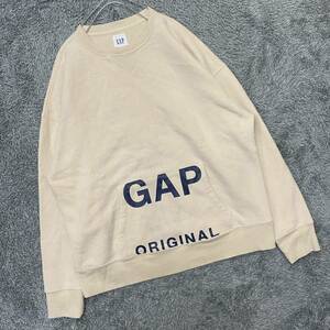 GAP ギャップ スウェット トレーナー サイズL ベージュ イエロー 黄色 メンズ トップス 最落なし （B11）