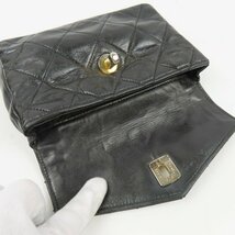 67405★1円スタート★CHANEL シャネル マトラッセ ターンロック ココマーク ポーチ ウエストバッグ ラムスキン ブラック_画像8