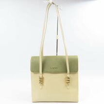 67459★1円スタート★LOEWE ロエベ 中極美品 ベラスケス ロゴ ヴィンテージ ショルダーバッグ レザー アイボリー_画像1