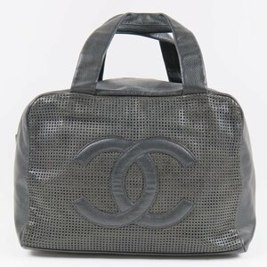 67524★1円スタート★CHANEL シャネル 極美品 デカココマーク パンチング ヴィンテージ ハンドバッグ キャビアスキン ブラック