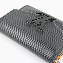 67613★1円スタート★LOUIS VUITTON ルイヴィトン 外極美品 ヴィクトリーヌ M69218 三つ折り財布 レザー ノワール_画像6