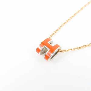 67708★1円スタート★HERMES エルメス 極美品 ポップアッシュ ミニ ペンダント H アクセサリー ネックレス GP オレンジ