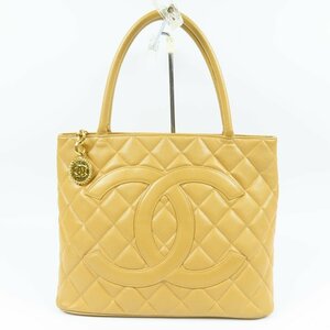 67725★1円スタート★CHANEL シャネル 美品 復刻トート キャビアスキン ハンドバッグ デカココマーク マトラッセ ヴィンテージ ベージュ