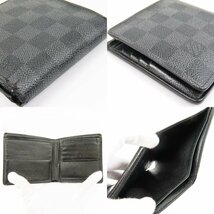 67684★1円スタート★LOUIS VUITTON ルイヴィトン マルコ ベタ無 二つ折り財布 PVC ブラック_画像8