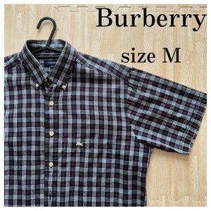 Burberry バーバリー チェックシャツ　半袖シャツ　Mサイズ　 チェック