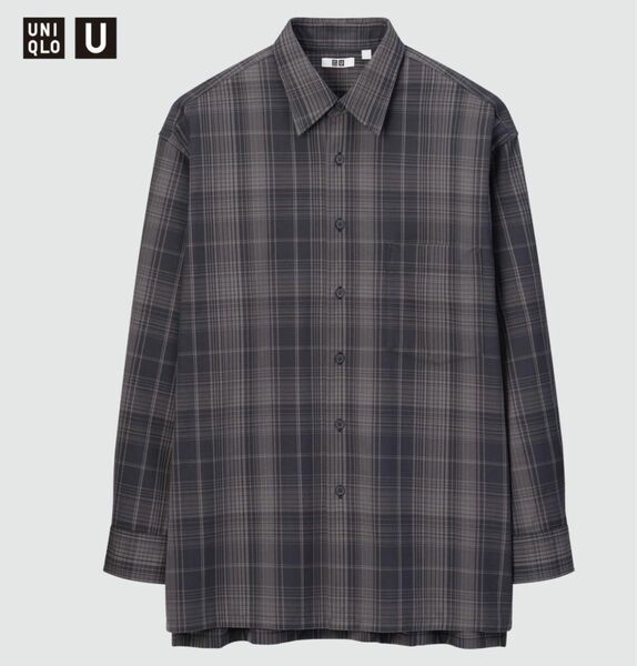 【極美品】UNIQLO フランネルオーバーサイズチェックシャツ