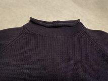 90s M 白タグ J.CREW ロールネック コットンニット ネイビー セーター タートル モックネック ビンテージ 古着 80s GAP バナリパ ラルフ_画像4