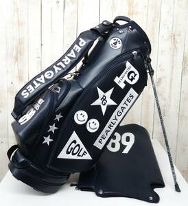 GOLF 人気レアゴルフグッズ＊PEARLY GATES　パーリ―ゲイツ＊PG SMILE GOLF BAG スマイルゴルフバック　キャディバック＊COLOR NAVY/WHITE 