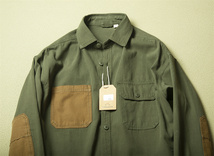 NFY30-2XL クラシックシャツ メンズ 長袖シャツ　通気 涼しい 厚手 ジャケット 　おしゃれなデザイン レトロ配色ポケット オリーブグリーン_画像2