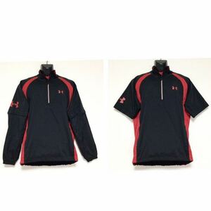 美品☆UNDER ARMOUR/アンダーアーマー☆2WAY☆ウインドブレーカー☆ハーフジップ☆裏地メッシュ/半袖/ジャケット/ジャージ/ゴルフウェア/L