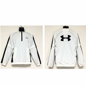 UNDER ARMOUR/アンダーアーマー☆2WAY☆ウインドブレーカー☆裏地付き/防寒/半袖/ジャケット/ゴルフウェア/白×黒/M