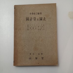 zaa-529♪ 圖計算及圖表 小倉金之助博士(著) 山海堂. 1946年 昭和21年7月 医学上における数学