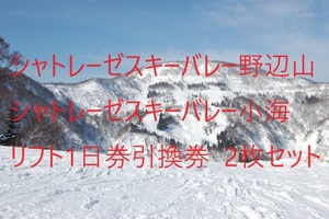 DK111001☆シャトレーゼスキーバレー野辺山・小海　　リフト1日券引換券　2枚セット　1-4個