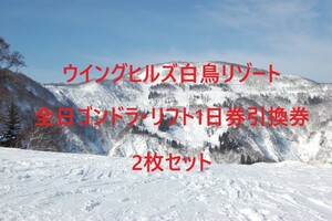 DK112303☆ウイングヒルズ白鳥リゾート　ゴンドラ・リフト1日券引換券　2枚セット　1-4個