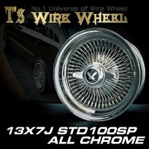 ワイヤーホイール T's WIRE 13X7J STD100SP オールクローム4本セット （ローライダー USDM アコード シビック ハイラックス）_画像2