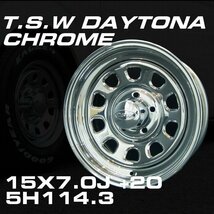 TSW DAYTONA クローム 15X7J+20 5穴114.3 ホイール4本セット　＜100系ハイエース/Y30/ハイラックス/130クラウンなどに＞_画像2