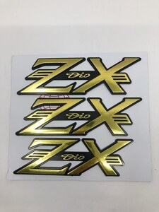社外新品 ライブDIO AF34　AF35　ZX エンブレム 3枚/1SET 金