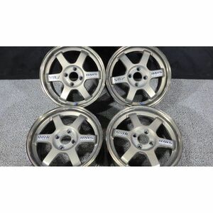 RAYS VOLK RACING 社外アルミホイール 15x7.0JJ 4穴 100 +43 62mm 4本SET◎中古 3本にガリ傷あり◎旭川手渡し可