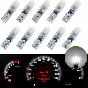 『送料無料』T5 74 73 2723 2721 W3W LEDバルブ 2SMD 3020チップ 自動車用メーター球 パネル球 ホワイト　10個　白　NA ランプ　ライト