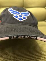 YK-2603 中古品 ミリタリー系 U.S. AIR FORCE エアーフォース キャップ 帽子 ML CAPS サイズ表記無し 頭周り約60-65cm 米軍 海兵隊 USMC_画像3