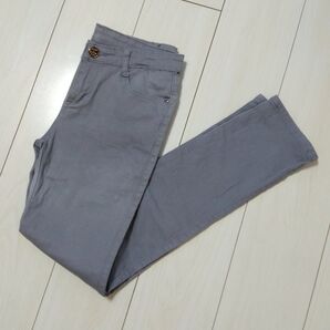 レディース スキニーパンツ 灰/グレー 28インチ デニムパンツ