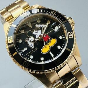 世界限定品 インビクタ 腕時計 レディース ゴールド 新品 ディズニー ミッキー クォーツ 電池 ブラック おしゃれ かわいい 専用ケース付属の画像3