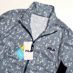 ★フィラ FILA 新品 メンズ 多機能 吸水速乾 ドライ UVCUT ジャージ ジャケット 紺 ネイビー Mサイズ [412343-NV-M] 一 二 壱★QWER