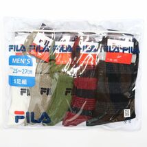 ★フィラ FILA 新品 メンズ お買い得！ カジュアル ロゴ入り ボーダー ソックス 靴下 5足セット 5足組 25-27CM[FFUKU2]一 WEA★QWER QQAA_画像2