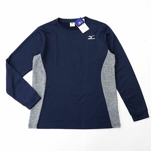 ●送料390円可能商品 ミズノ ゴルフ MIZUNO GOLF 新品 メンズ 暖かい 裏起毛 長袖 Tシャツ ロンT 紺 [K2JA2S5014-NVGY-L]一 三 弐★QWER