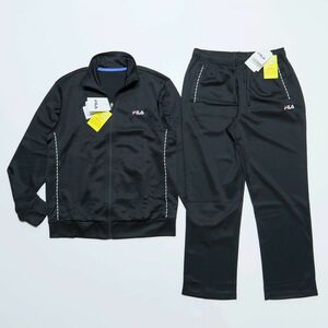 ★フィラ FILA 新品 メンズ UVカット ジャージ ジャケット パンツ 上下セット SET スーツ 黒 Lサイズ [SET443320-BK-L] 一 五 弐★QWER