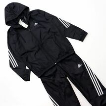 ★アディダス ADIDAS 新品 メンズ 快適 定番 裏メッシュ ウーブン トラックスーツ 上下セット スーツ 黒 Sサイズ[SETH15580-S] 五 零★QWER_画像1