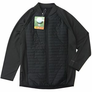 ★ウーム ゴルフ UUUM GOLF 新品 メンズ UVCUT ストレッチ 暖かい 裏フリース 中綿 ジャケット XL 黒[TMKIT2C35-BLK-LL] 一 二 参★QWER