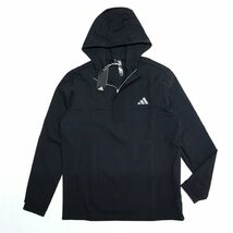 ★アディダス adidas ゴルフ GOLF 新品 メンズ 快適 速乾 ドライ ハーフジップ パーカー ジャケット 黒 Lサイズ [HY5380-L] 二 弐★QWER_画像1