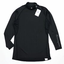 ●送料390円可能商品 チャンピオン Champion 新品 メンズ モックネック コンプレッション 長袖 シャツ 黒[CM4HY261M-090-M]三 壱★QWER★_画像2