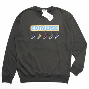 ★コンバース CONVERSE 新品 メンズ カジュアル ロゴ スニーカー 長袖 スウェット トレーナー Lサイズ [31735515-48-L]一 三 弐★QWER★