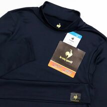 ●送料390円可能商品 lecoq ルコック GOLF ゴルフ 新品 メンズ 裏起毛 保温 ストレッチ 長袖 シャツ 紺 [12609-NVY-M]一 三 壱★QWER_画像1