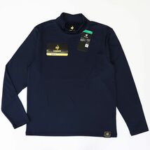 ●送料390円可能商品 lecoq ルコック GOLF ゴルフ 暖かい メンズ 起毛 保温 防寒 MEN モックネック シャツ 紺[11416-NVY-L]一 三 弐★QWER_画像2